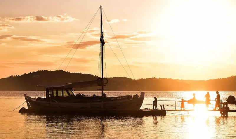 Artemida at sunset off Tsougria